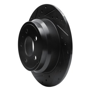 Volvo S70 Brake Rotor (1) - Rear Left - R1 Concepts - Drilled & Slotted - Black - `96-`04